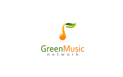 Modèle de conception de logo sonore vert