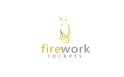 Modello di progettazione del logo del razzo di fuoco