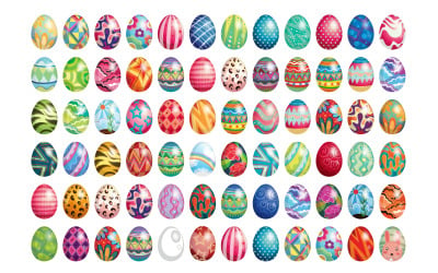 Paquete de ilustración de huevos de Pascua, juego de huevos de Pascua gratis