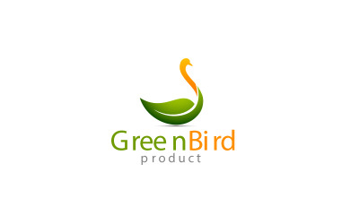 Plantilla de diseño de logotipo de hoja de pájaro