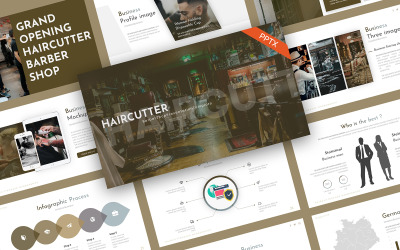 HairCutter Barbería Plantillas de Presentaciones PowerPoint