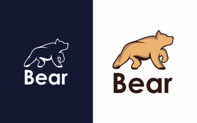 modelo de logotipo abstrato de urso