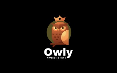 Owl King Gradient Logo Design