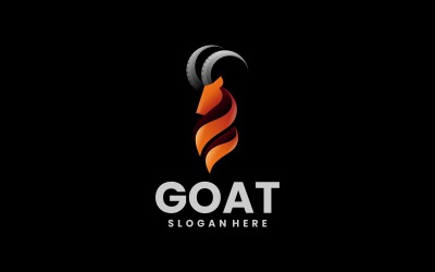 Design de logotipo de gradiente de cabra