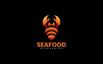 Diseño de logotipo degradado de mariscos
