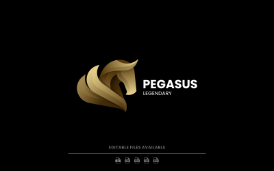 Estilo de logotipo de lujo Pegasus