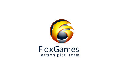 Fox - F betű 3D logó tervezősablon