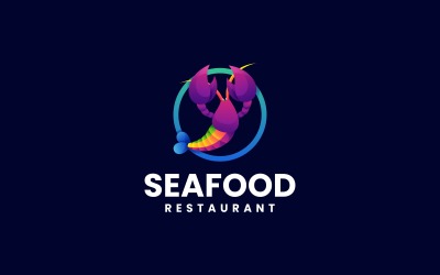 Logotipo colorido gradiente de frutos do mar
