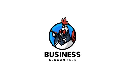 Logotipo de desenho animado de galo de negócios