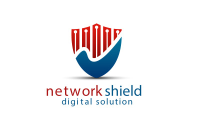 Network Shield-Logo-Design-Vorlage