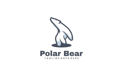 Niedźwiedź polarny w stylu prostego logo maskotki