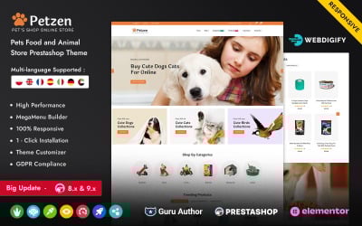 Petzen - Evcil Hayvan Yemi ve Hayvan Yemi Prestashop Elementor Duyarlı Mağaza