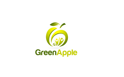 Plantilla de diseño de logotipo de Apple familiar