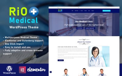 Rio-Medical - Tema de WordPress para la página de destino del centro médico