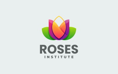 Estilo de logotipo colorido de rosas