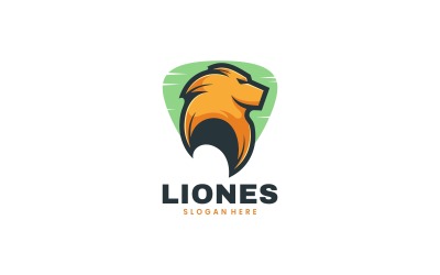 Estilo de logotipo de mascote simples de leão