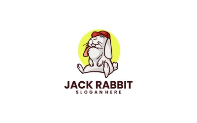 Jack Rabbit Mascot Tecknad logotyp