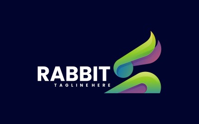 Logotipo de degradado de conejo vectorial