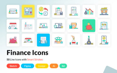 Pack of Finance Flat Icons