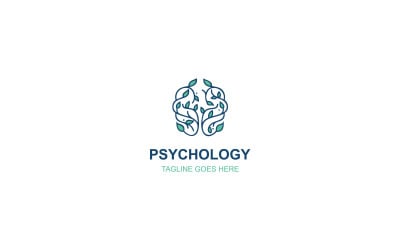 Psychology Logo Design - creative, brain, leaves