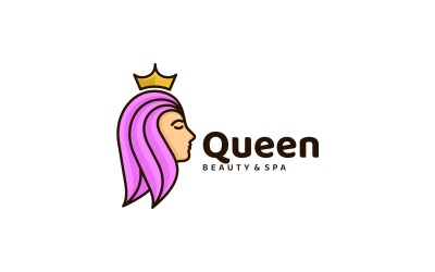 Queen-einfaches Maskottchen-Logo-Stil