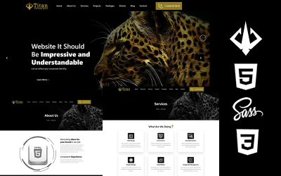 Titan - Web Design Agency Modelo de Site de Tema HTML5 Css3
