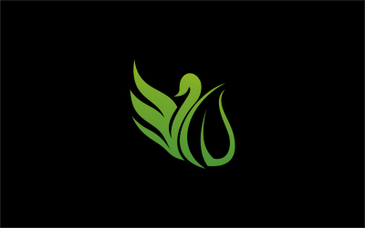 modelo de logotipo aftrac de cisne verde