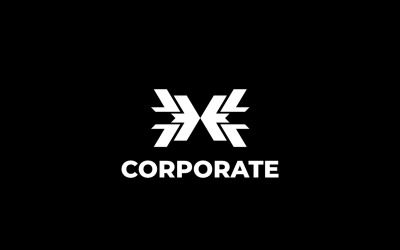 Dynamiczne litery XL płaskie logo