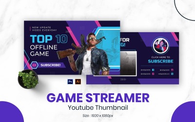 Game Streamer Youtube Thumbnail