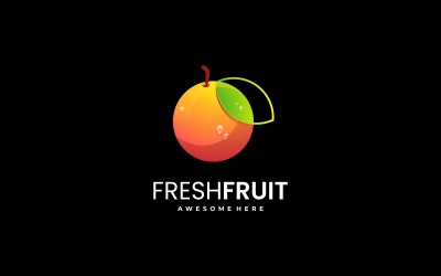 Logo-Stil mit Farbverlauf aus frischen Früchten