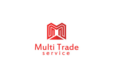 Çoklu Ticaret - Harf M Logo Tasarım Şablonu