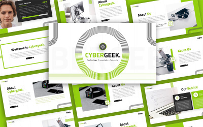 Cybergeek Technology többcélú bemutató PowerPoint sablon