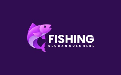 Fisk Gradient färgglad logotypdesign