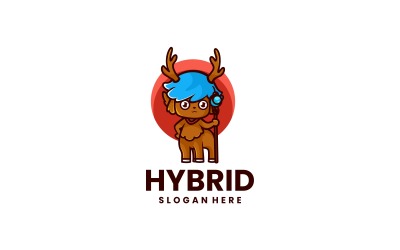 Hybride mascotte cartoon logo
