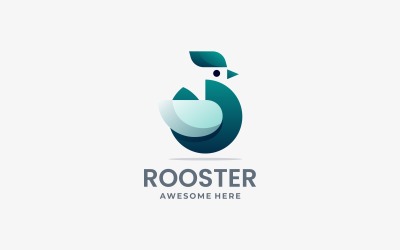 Jednoduché Rooster Gradient Logo