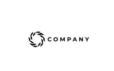 Logo piatto astratto aziendale dinamico
