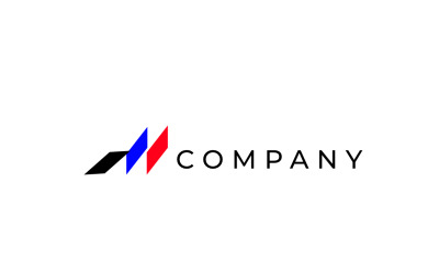 Logo plat dynamique coloré lettre M