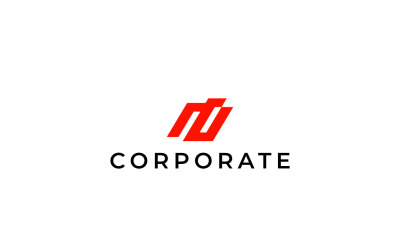 Logotipo rojo dinámico de carta corporativa