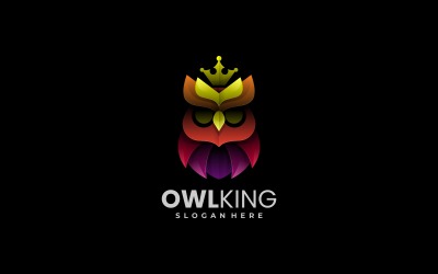 Owl King Gradient Barevné Logo Styl