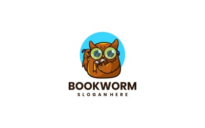 Sowa Mól Książkowy Prosty Styl Logo