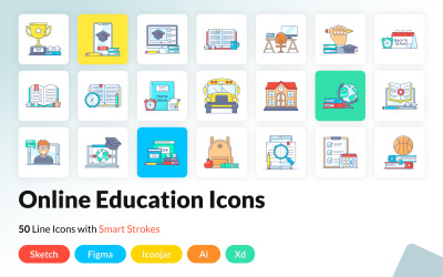 Vzdělávání plochý obrys ikony