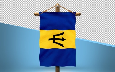 Barbados Hang Vlag Ontwerp Achtergrond