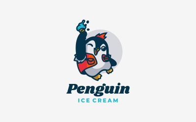 Création de logo de dessin animé de pingouin