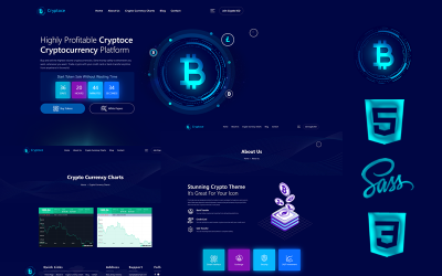 Cryptoce - Modèle de site Web pour le thème Cryptocurrency &amp;amp; Bitcoin Html5 Css3