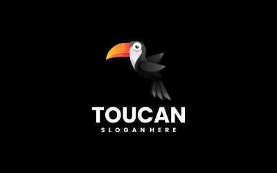Diseño de logotipo degradado de pájaro tucán