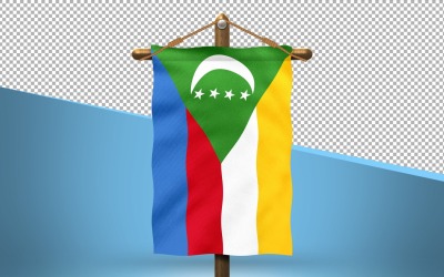Коморские острова повесить флаг дизайн фона