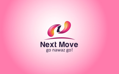 Następny ruch - Litera N Projektowanie logo 3D