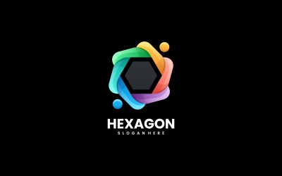 Design del logo colorato a gradiente esagonale