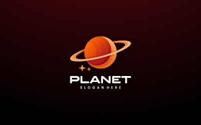 Diseño de logotipo degradado de planeta