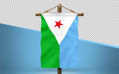 Djibouti Hang Flag Design Bakgrund
